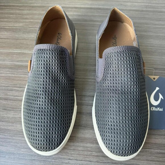 Olukai Pehuea Slip-On Shoes  $100 in Pavement Gray - Picture 13 of 16